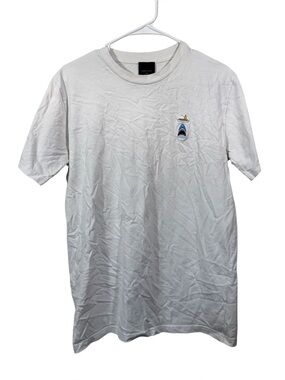 Percival Shark Embroidered Logo White Short Sleeve T-Shirt